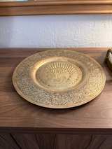 Vintage Etched Brass Peacock Decorative Plate - Image 3