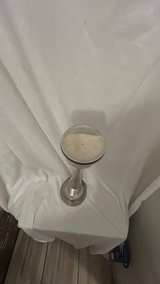 16" Brushed Nickel Modern Pillar Candle Holder - Image 2
