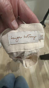Beige Botany High Waist Pleated Tailored Wide Leg Shorts - Image 3