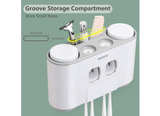 Toothbrush Holders with Toothpaste Dispenser Wall Mounted for Bathroom-4 Cups - Image 5