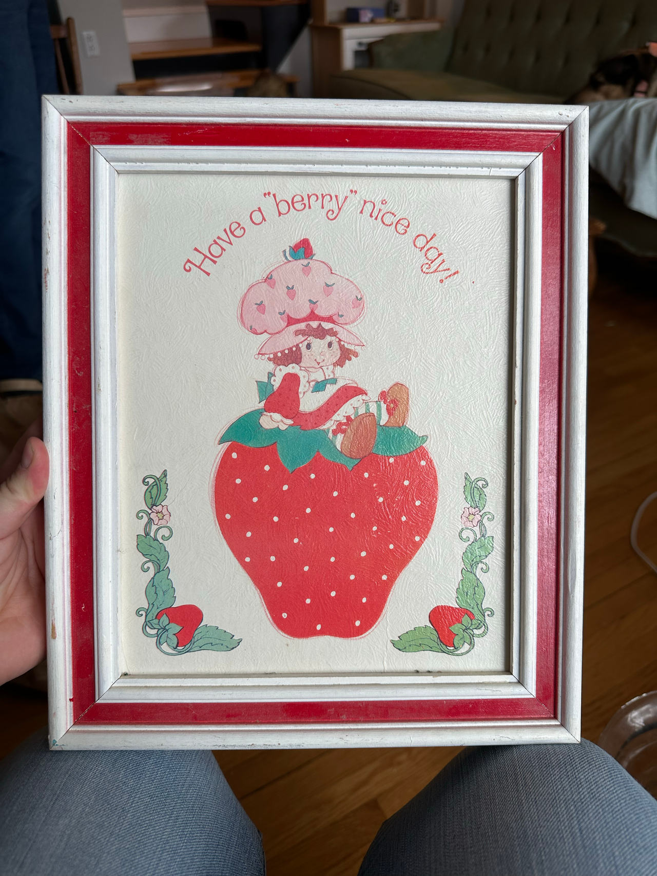 Vintage Strawberry Shortcake "Have a Berry Nice Day" Framed Wall Art