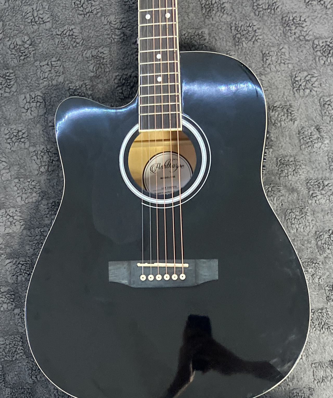 Ashthorpe Left-Handed Full-Size Cutaway Acoustic Guitar