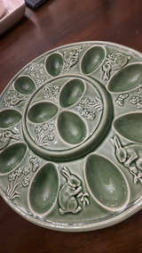 Bordallo Pinheiro Green Rabbit Deviled Egg Tray - Image 1