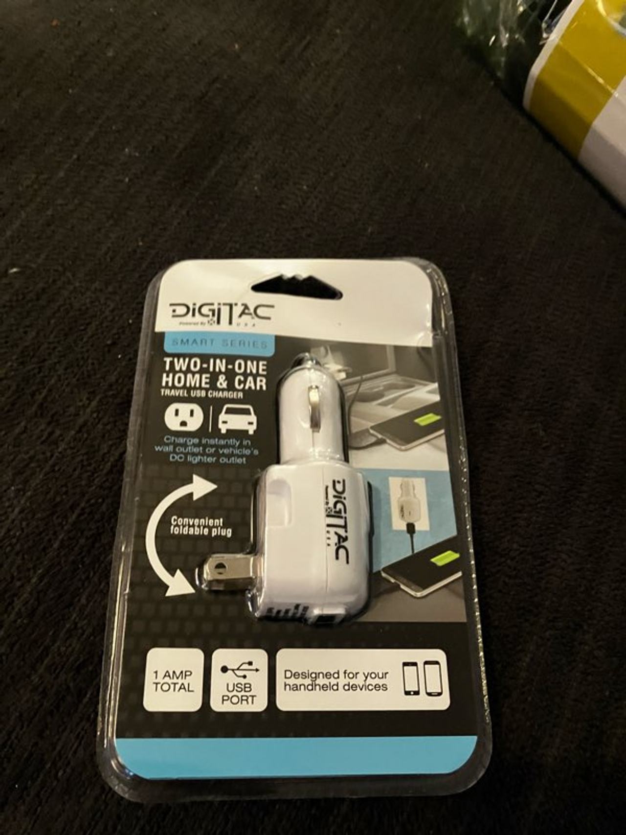 Digitac Two-in-One Home & Car Travel USB Charger