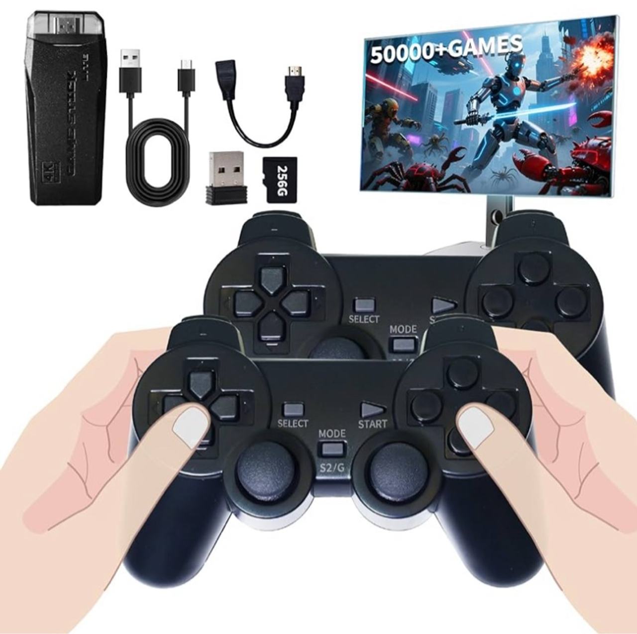 Retro Gaming Console – Wireless Plug & Play Video Game Stick w/ 50,000+ Classic