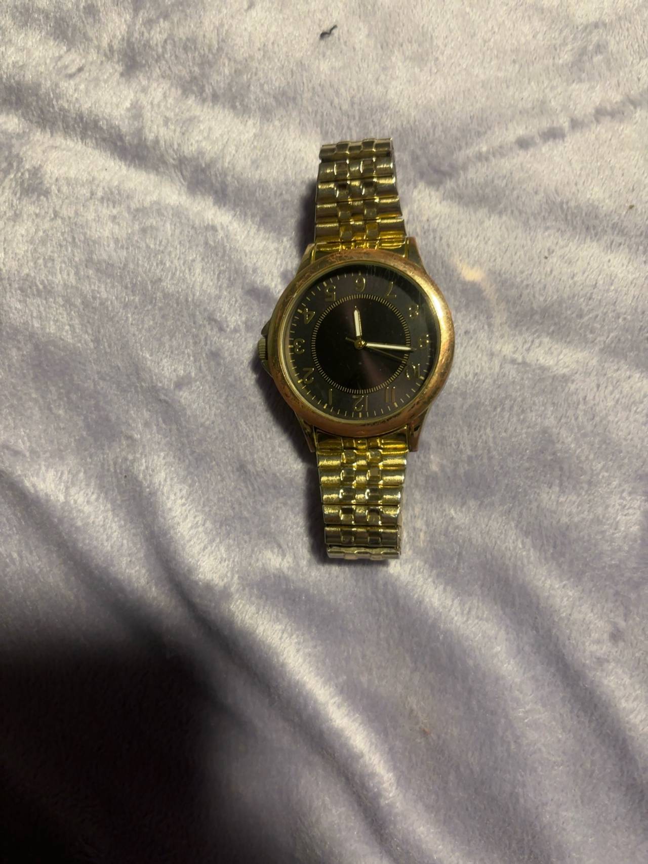 George Gold-Tone Men's Watch with Black Dial