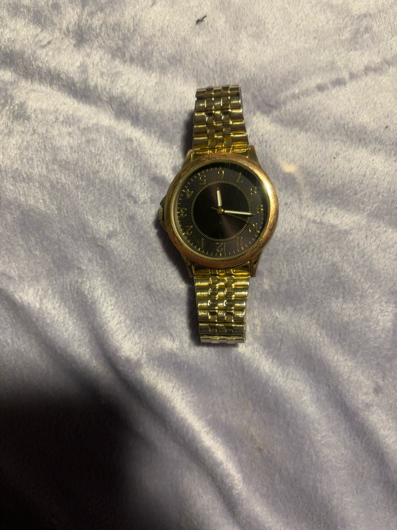 George Gold-Tone Men's Watch with Black Dial