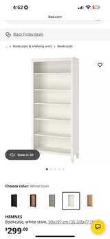 IKEA Hemnes Bookshelf in White Stain-  Solid Wood - Image 2