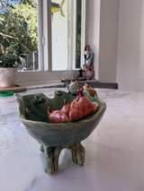 Handmade Ceramic Frog and Lotus Lily Pad Bowl - Image 6