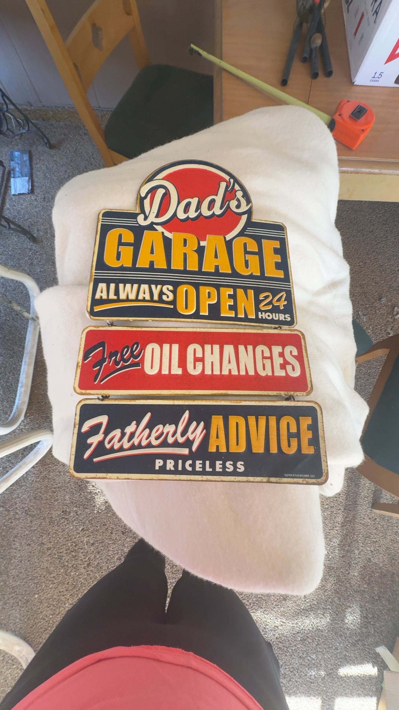 Open Road Brands Dad's Garage Metal Sign 16x12 in