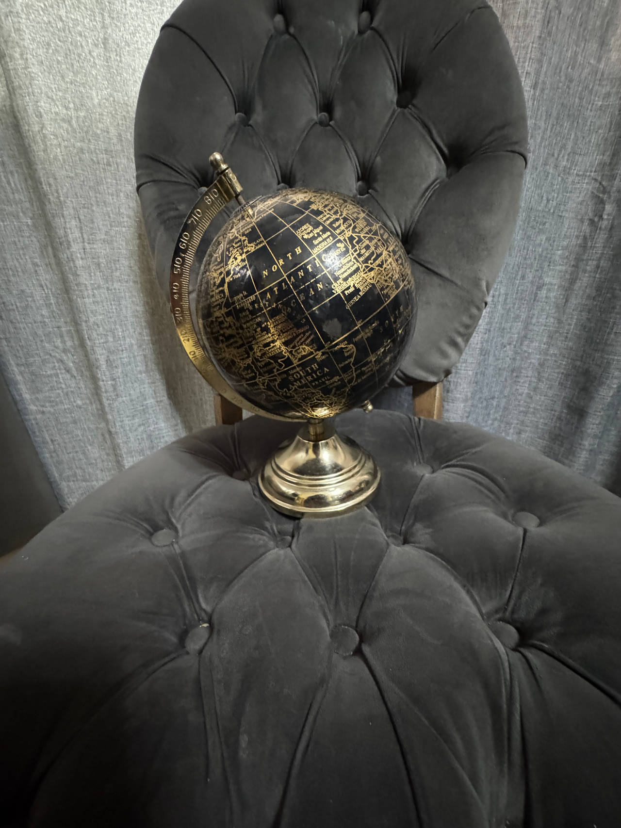 Black and Gold Decorative Desk Globe