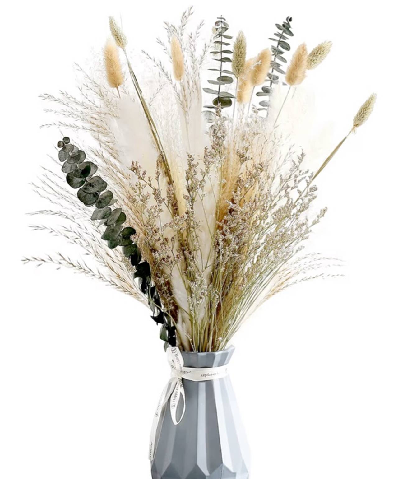 MUSUNNY Natural Dried Flower Bouquet,17" Dried Flowers for Vase,Dried Floral 