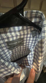 NWT Michael Kors Men's Purple Pinstripe Dress Shirt Size Medium 15 32/33 - Image 3