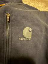 Carhartt Men's Force Delmont Full-Zip Hooded Sweatshirt Navy Heather - Image 3
