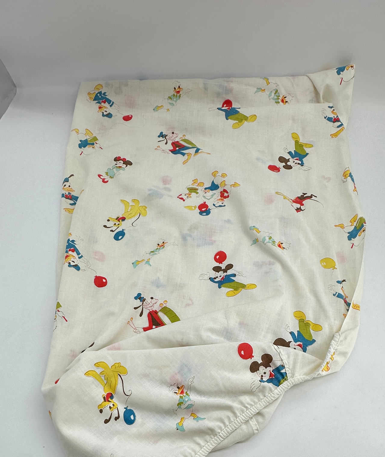 Vintage Disney Mickey Mouse and Friends Fitted Sheet