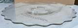 Vintage Etched Wheat Glass Footed Cake Plate - Image 4