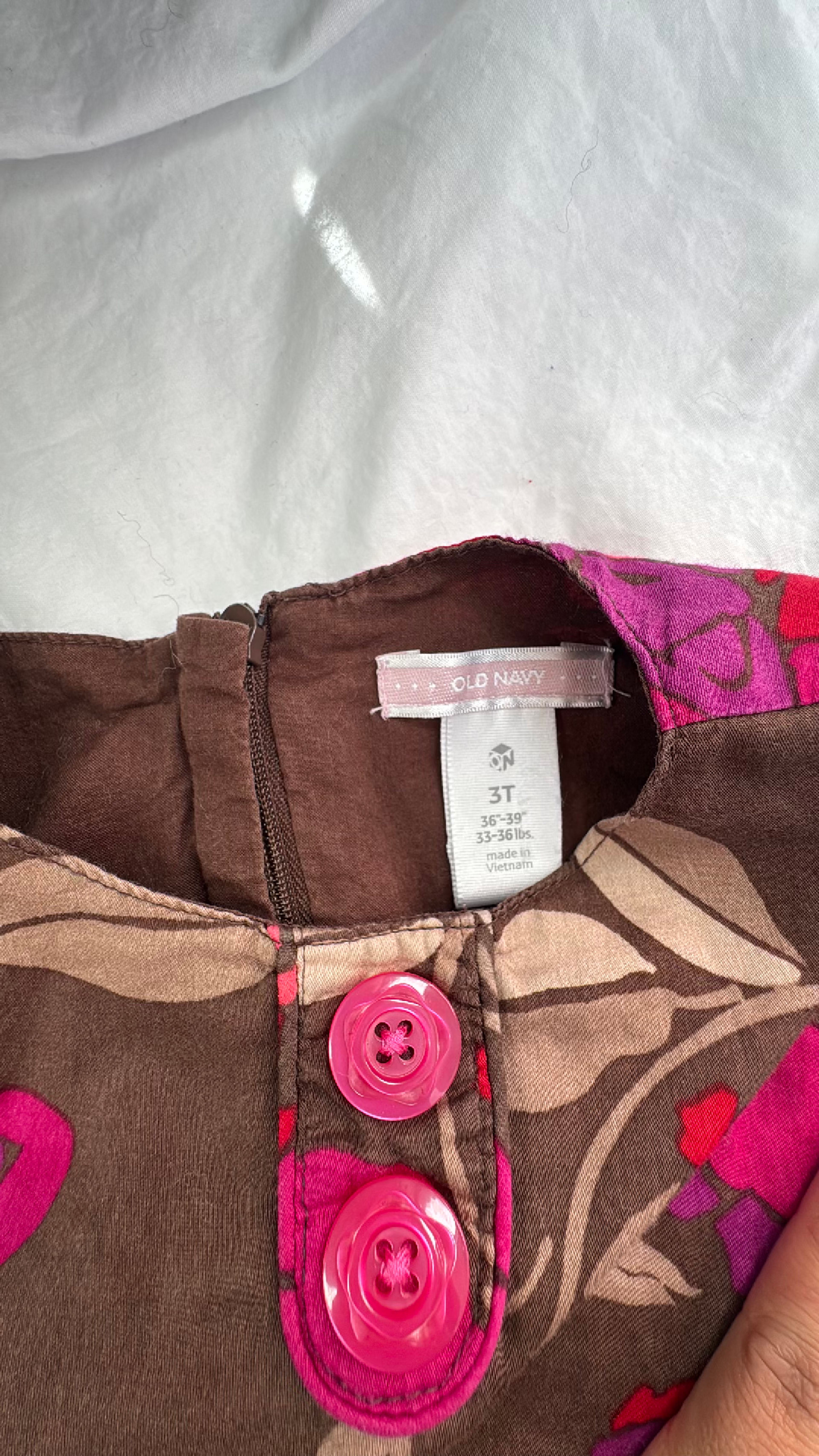 Old Navy Girls Pink Floral Dress 3T - Image 3