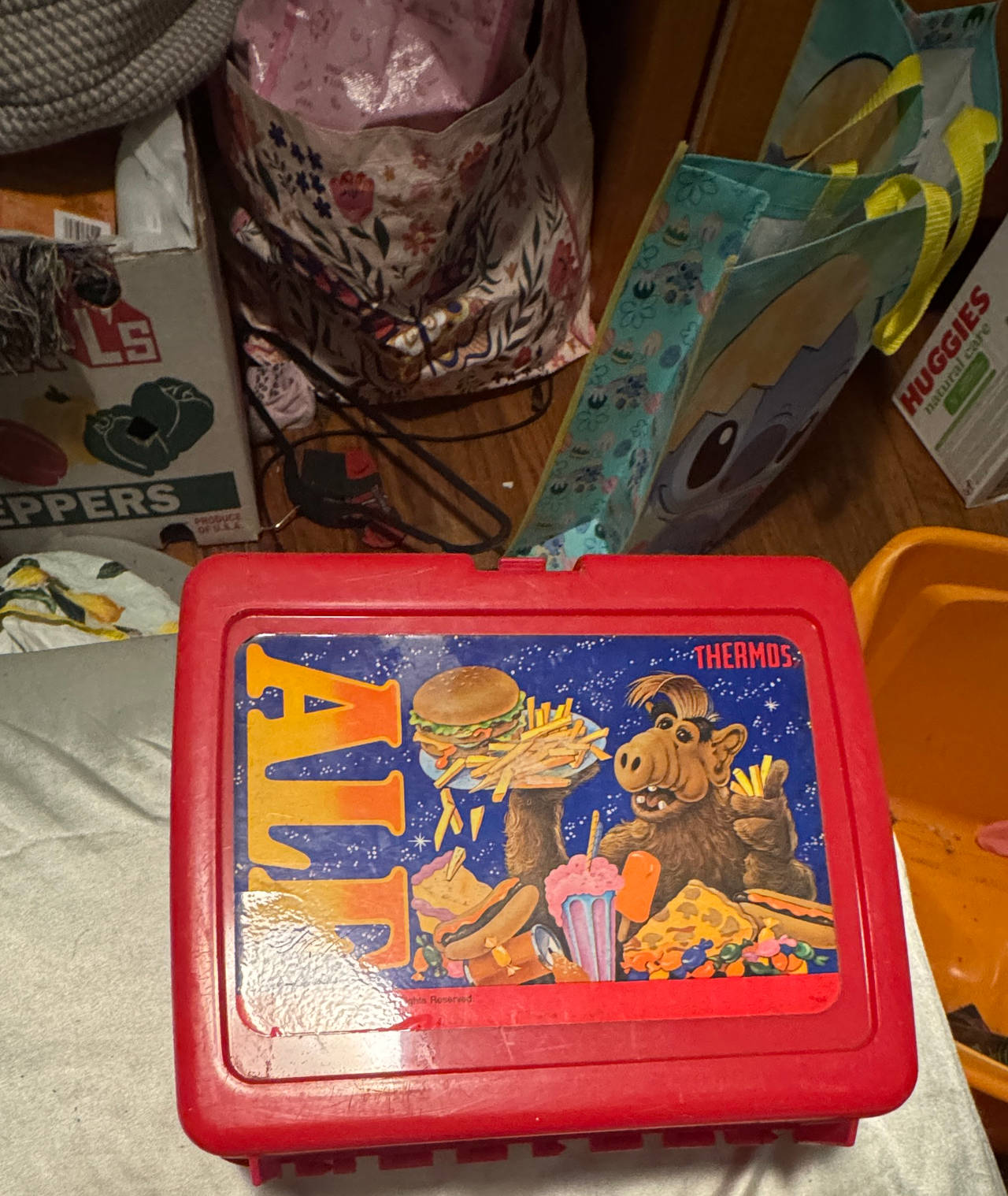 Vintage 1987 ALF Red Plastic Lunchbox