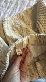 Tan Corduroy Box Pleat Mini Skirt: small - Image 3