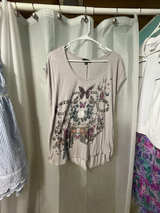 Women's Large Rock & Republic Graphic T-Shirt, Butterflies and Snakes Etc  - Image 1