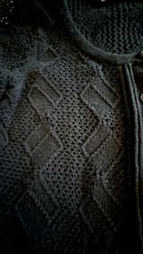 Anthropologie Sparrow Navy Crochet Knit Cardigan Sweater: XS - Image 3