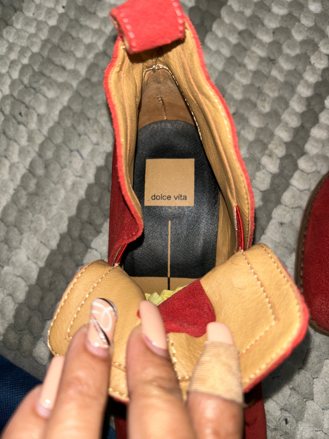 Dolce Vita Red Suede Ankle Boots