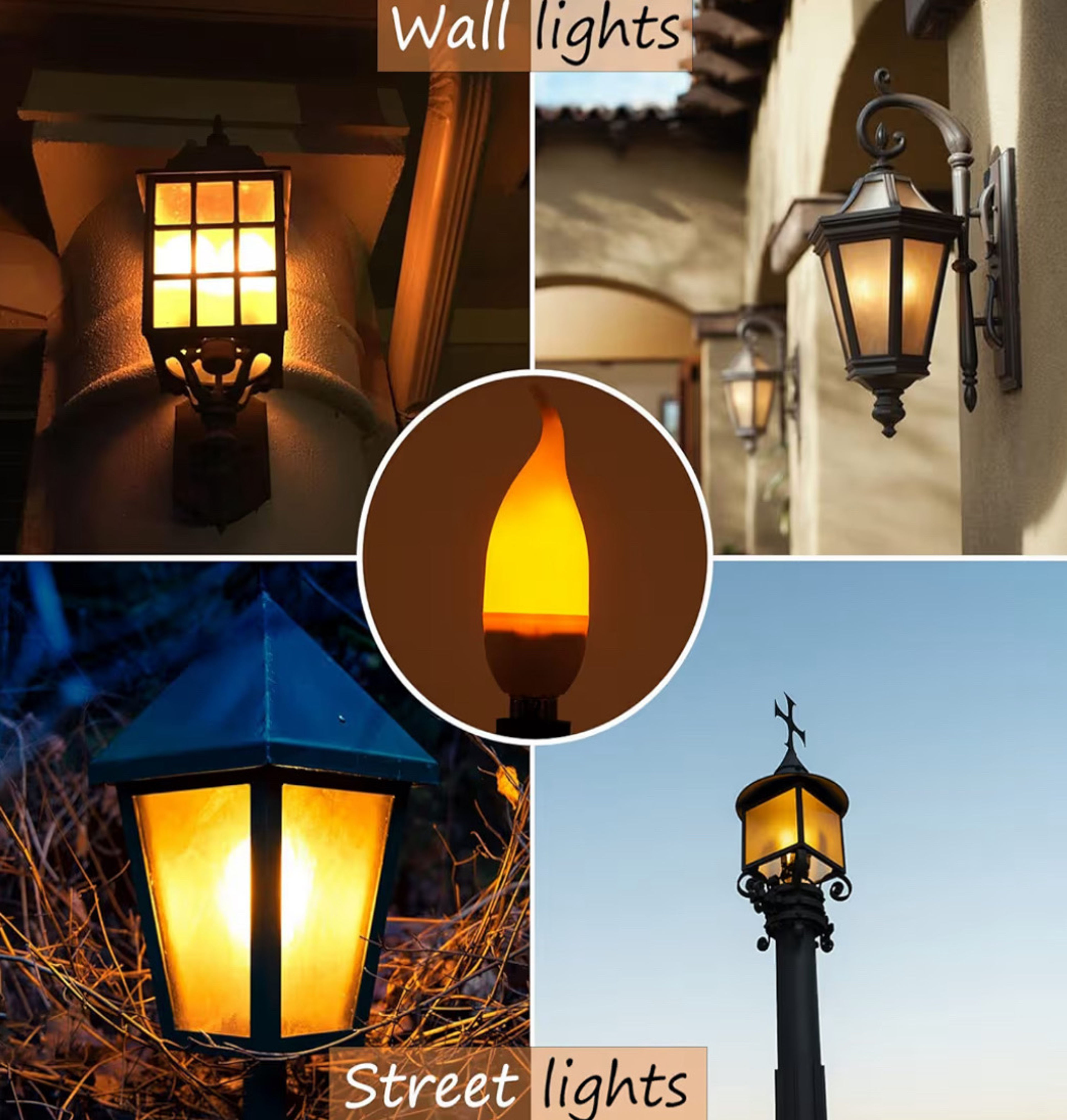 E12 3 Mode LED 1800k Candelabra Flame Light Bulbs 4 Pack, 2.0W Warm White - Image 6