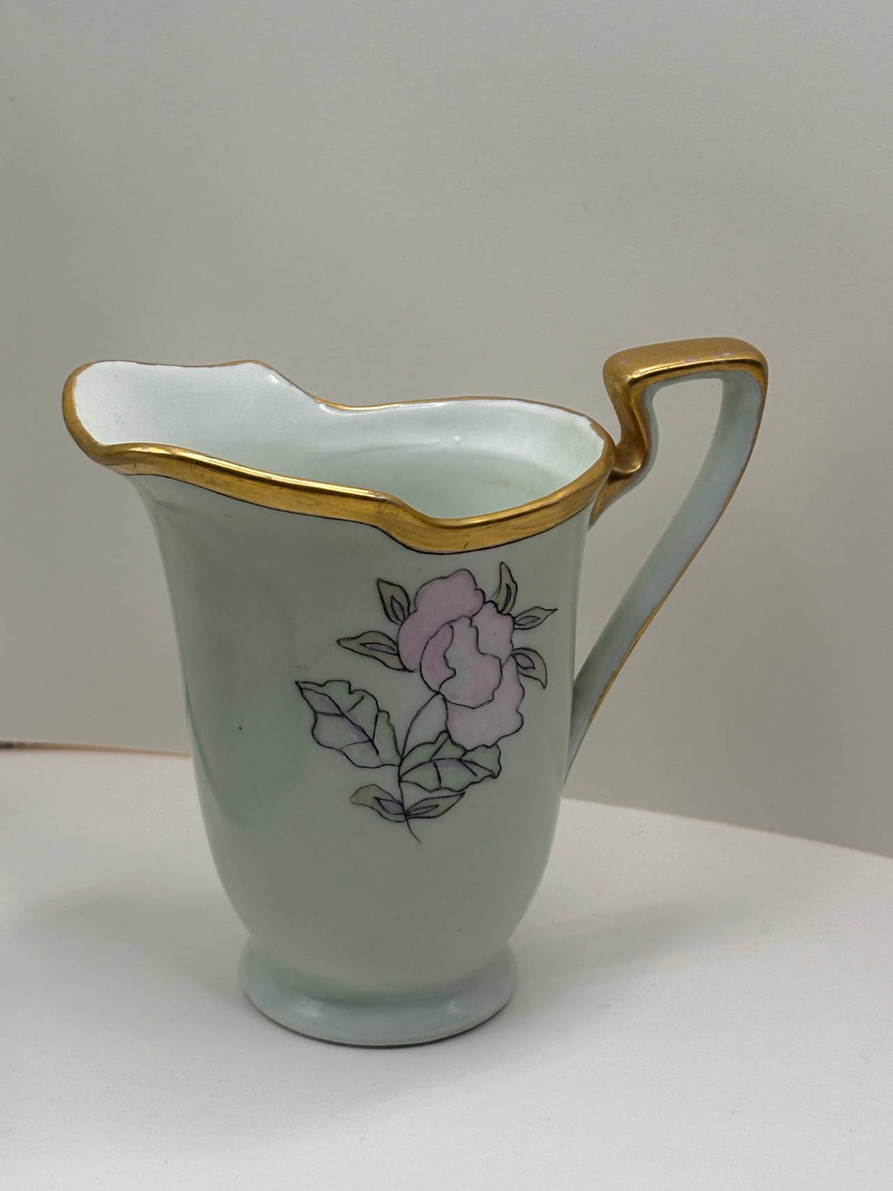 Vintage Hand-Painted Porcelain Rose Creamer Pitcher