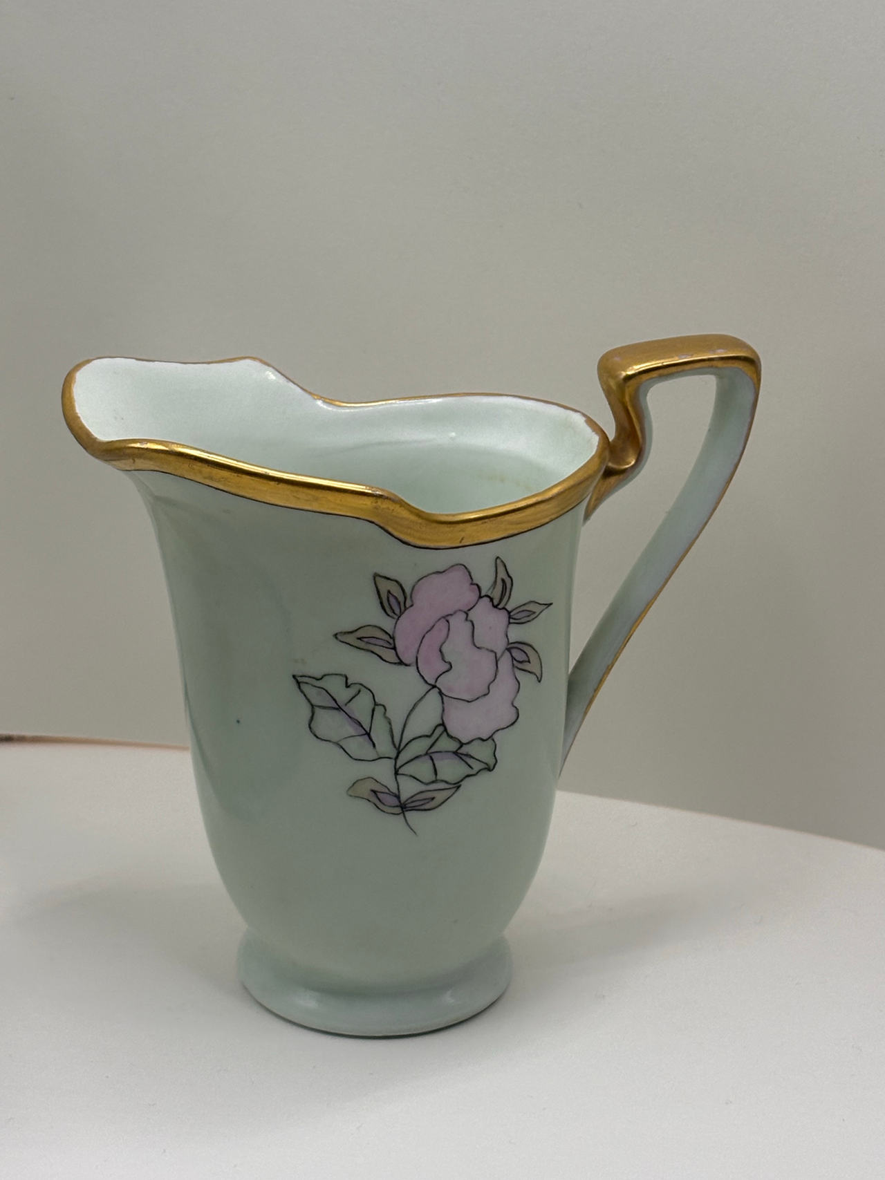 Vintage Hand-Painted Porcelain Rose Creamer Pitcher