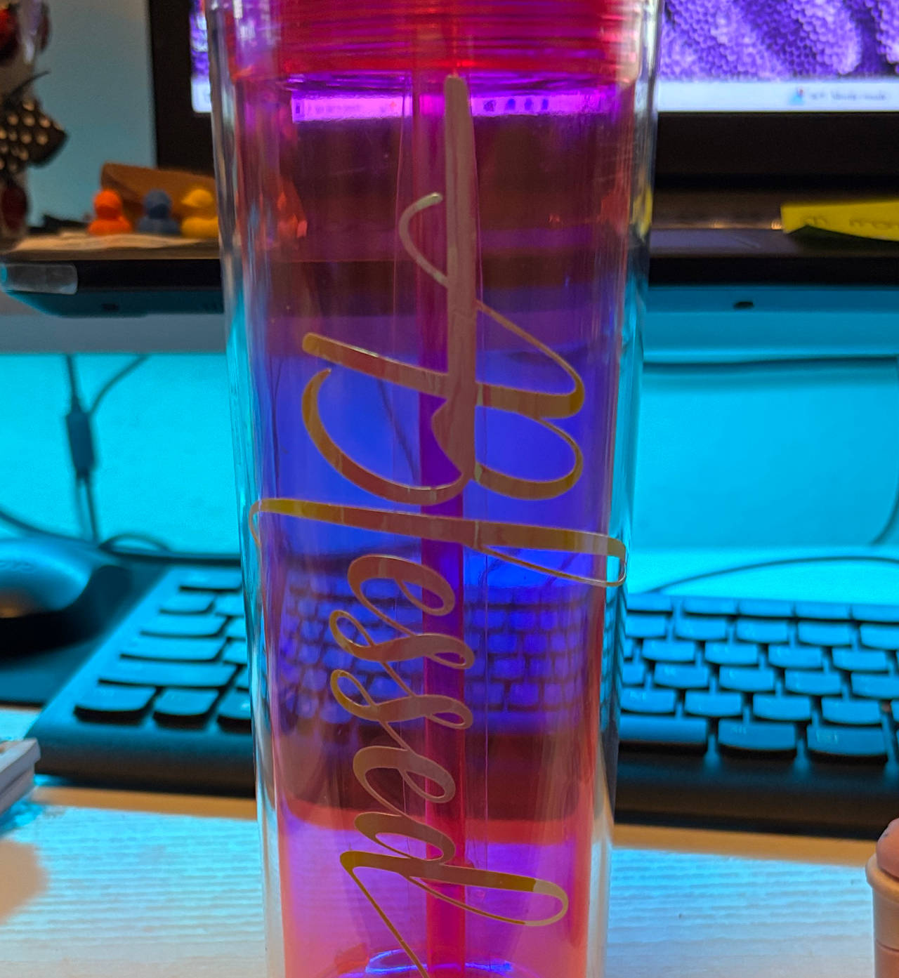 Blessed Double Wall Plastic Tumbler with Straw