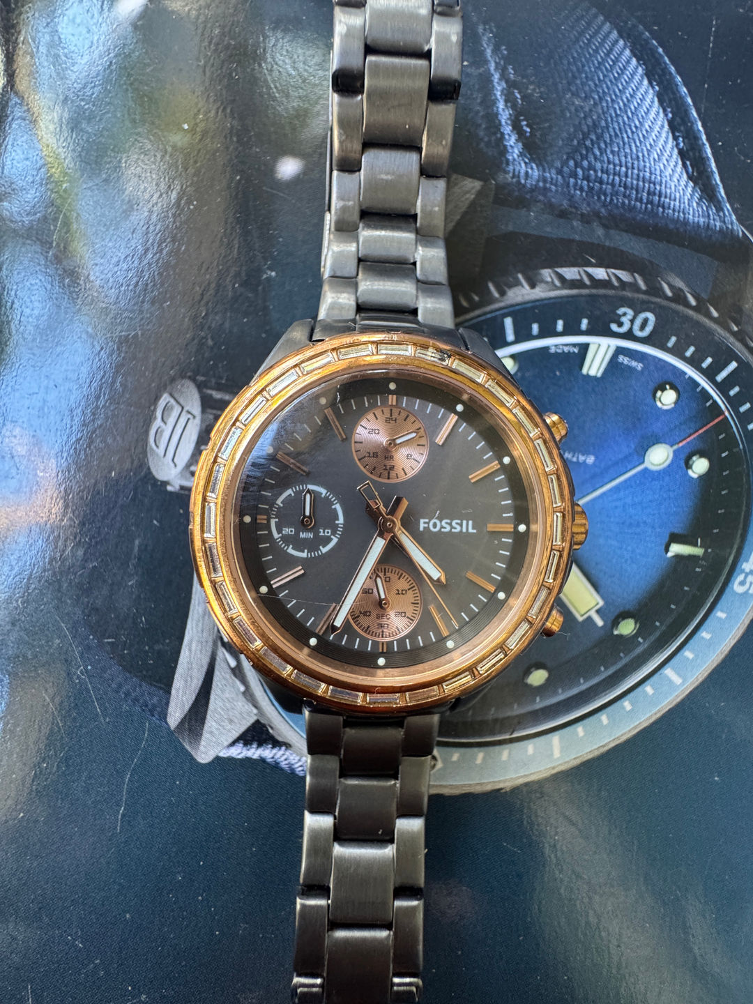 Fossil Riley Multifunction Smoke Stainless Steel Watch