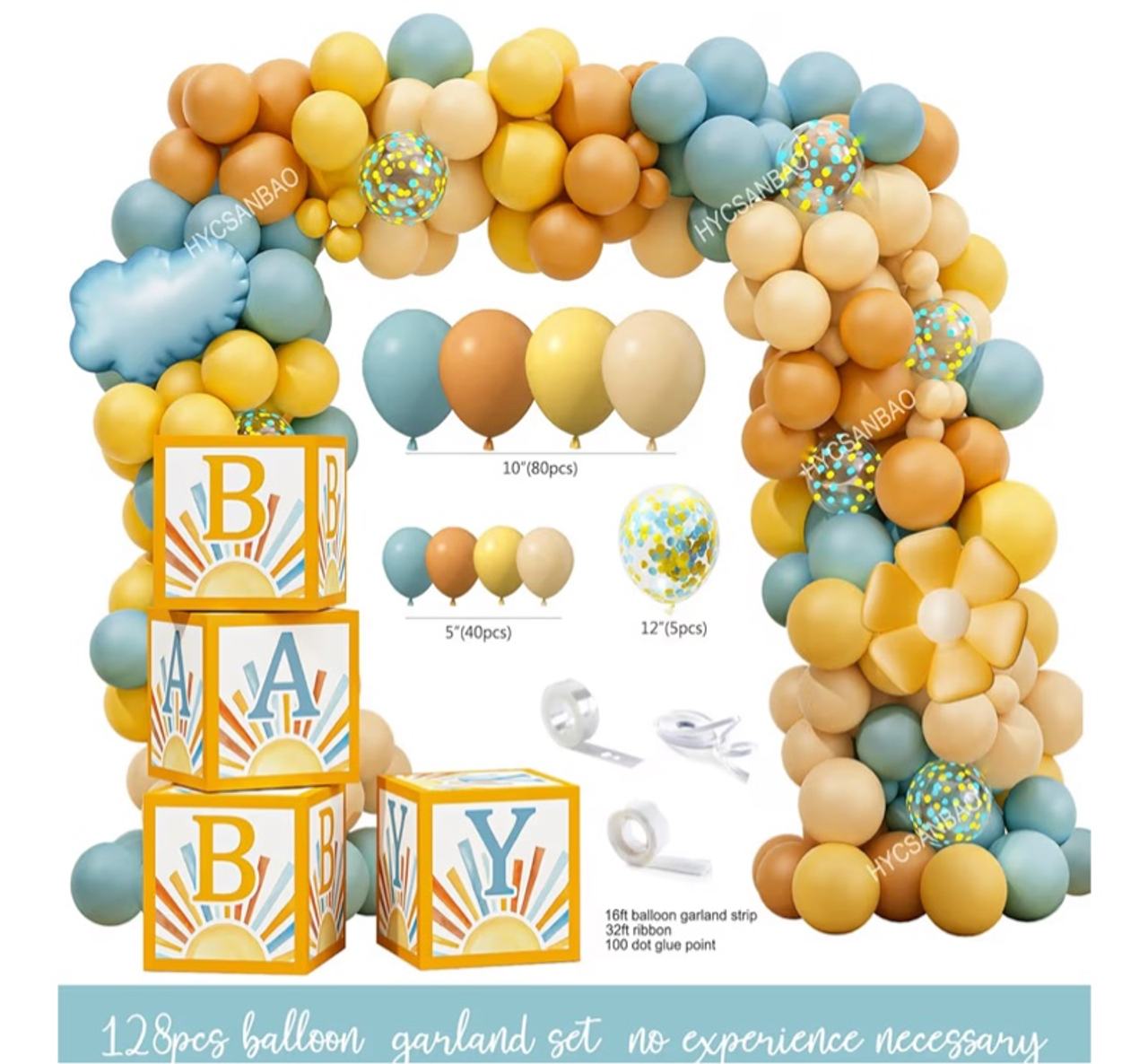 Here Comes the Son Baby Shower Decorations for Boy, Boho Sun Baby Shower Party
