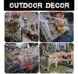 Halloween Spider Web Decorations 1000 Sqft with 2 Large Fake Spiders Stretchy - Image 3
