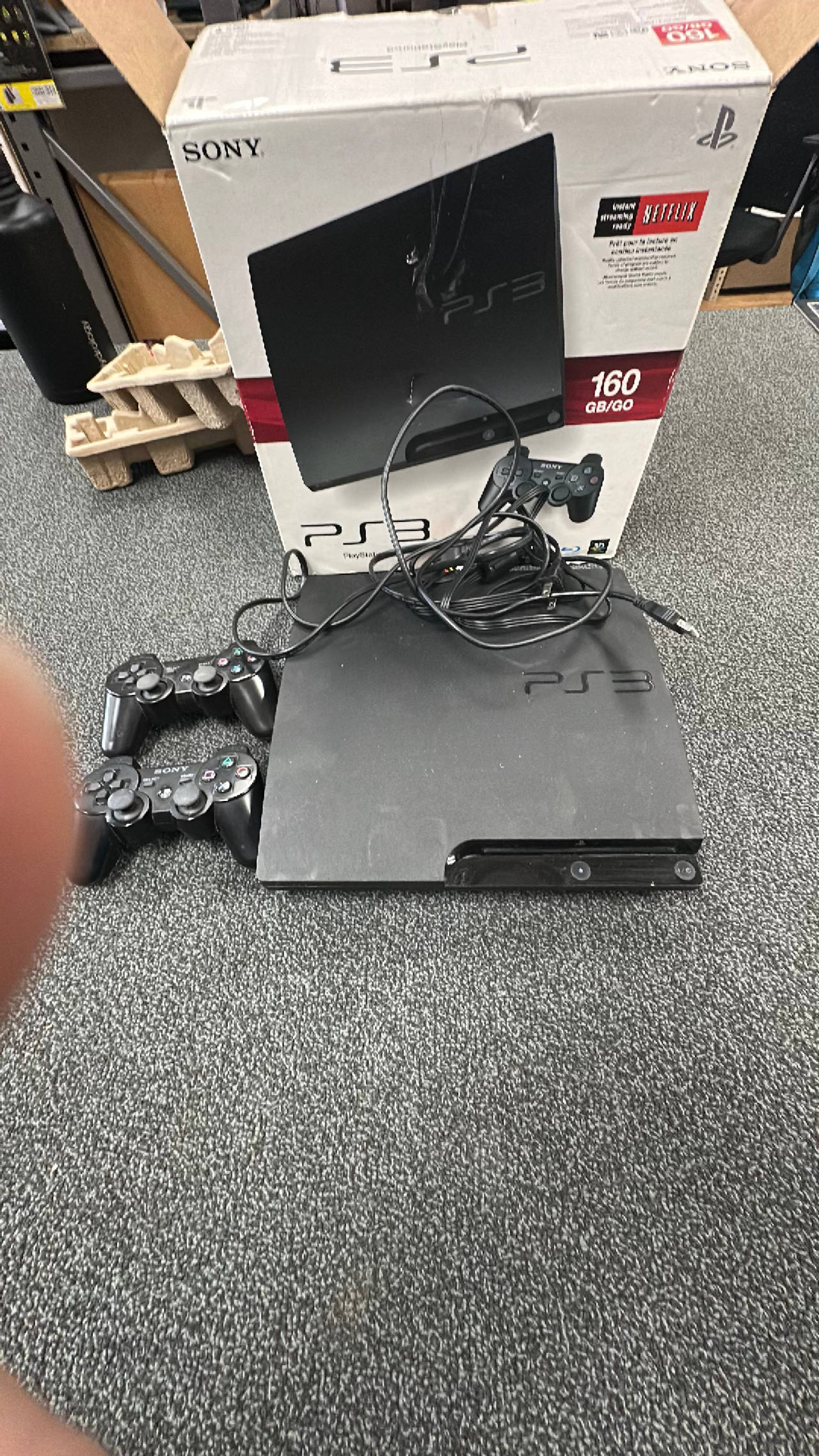 Sony PlayStation 3 Slim Charcoal Black 160GB
Used, works, two controllers.
