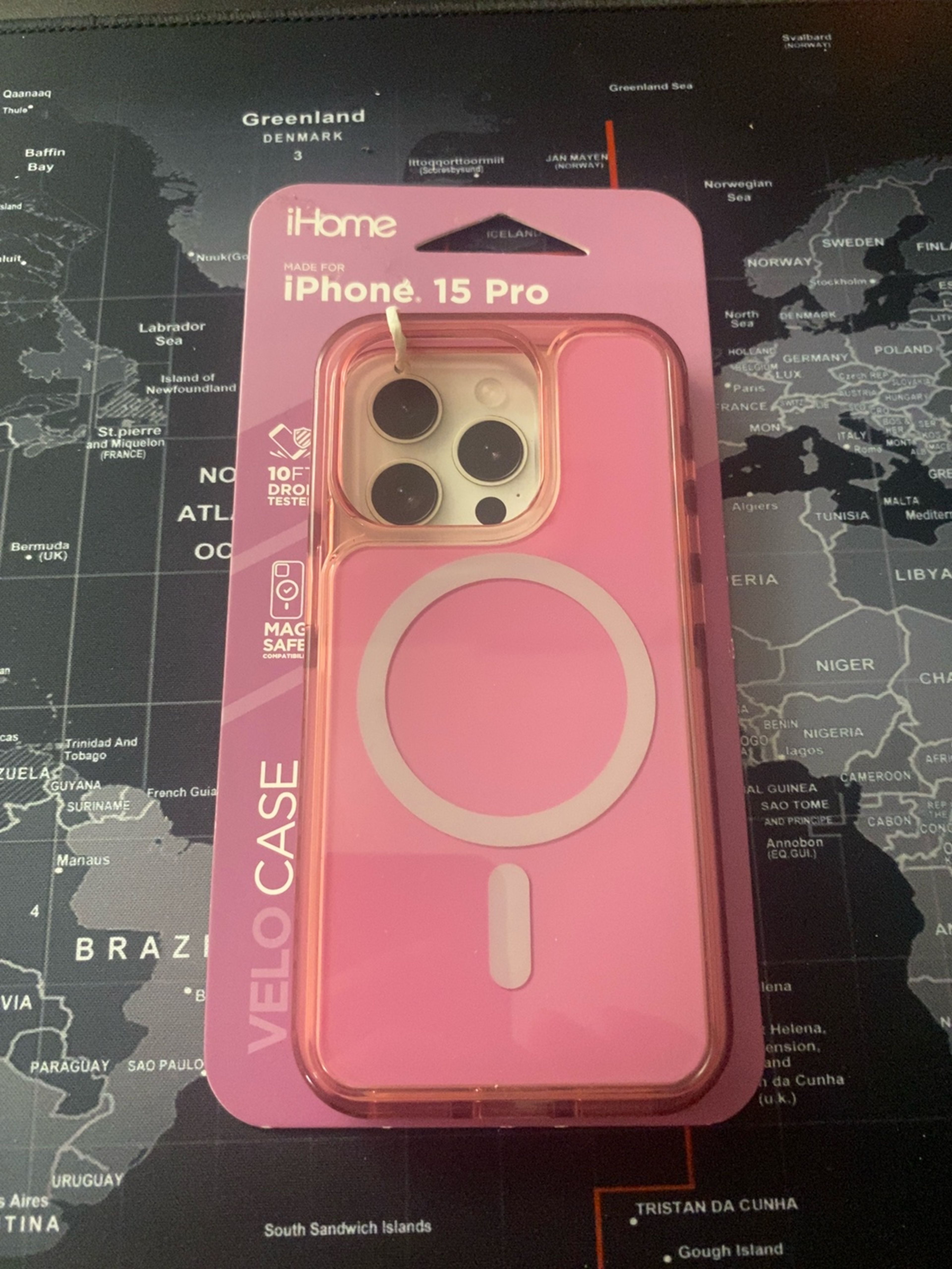 iHome Magnetic Velo Pink MagSafe Case for iPhone 15 Pro