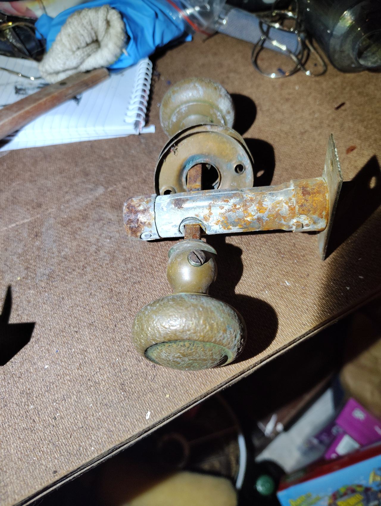 Antique Brass Door Knob Set