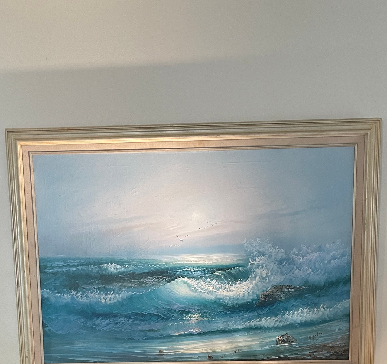 Vintage Ocean Seascape Oil Painting