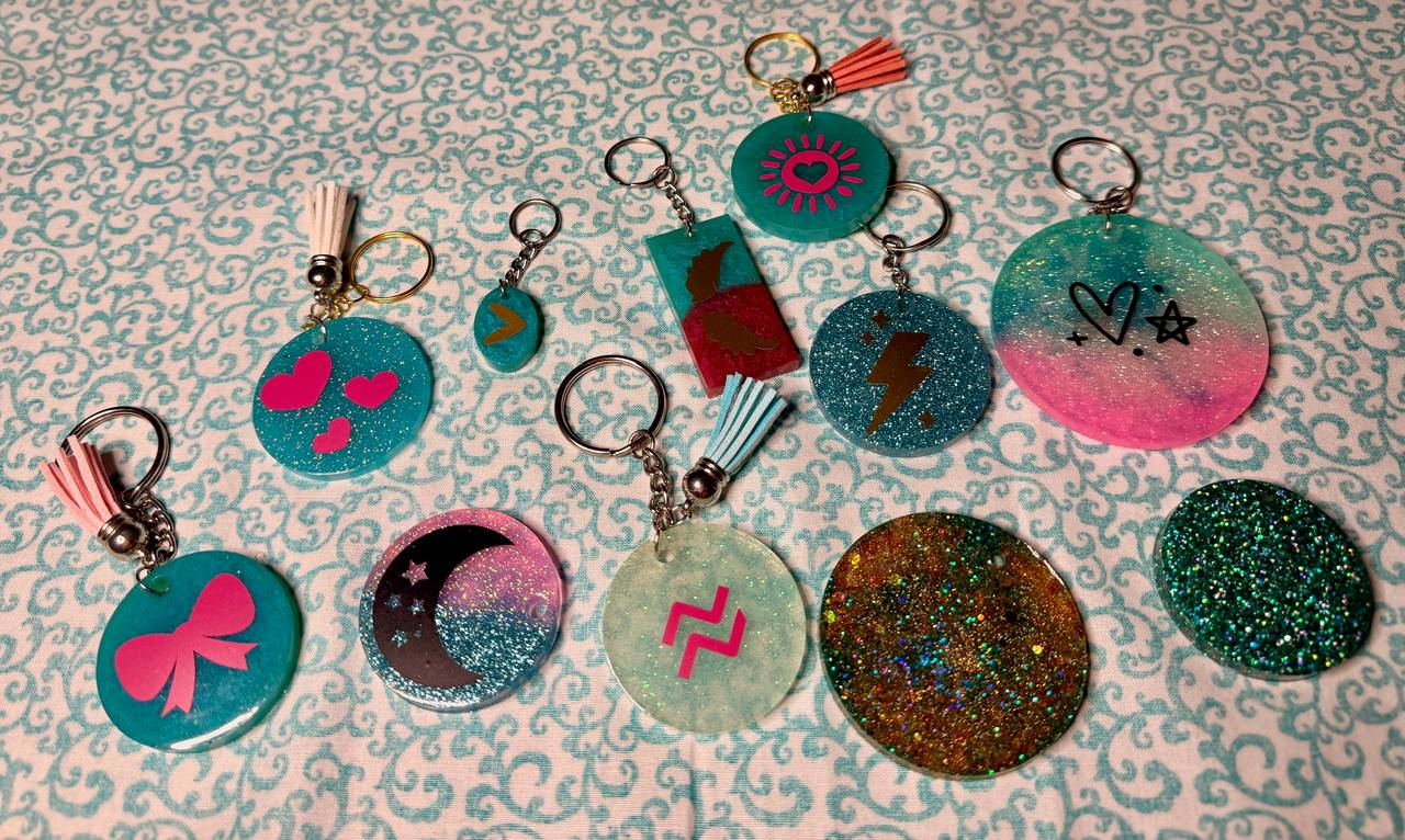 Handmade Resin Glitter Keychains