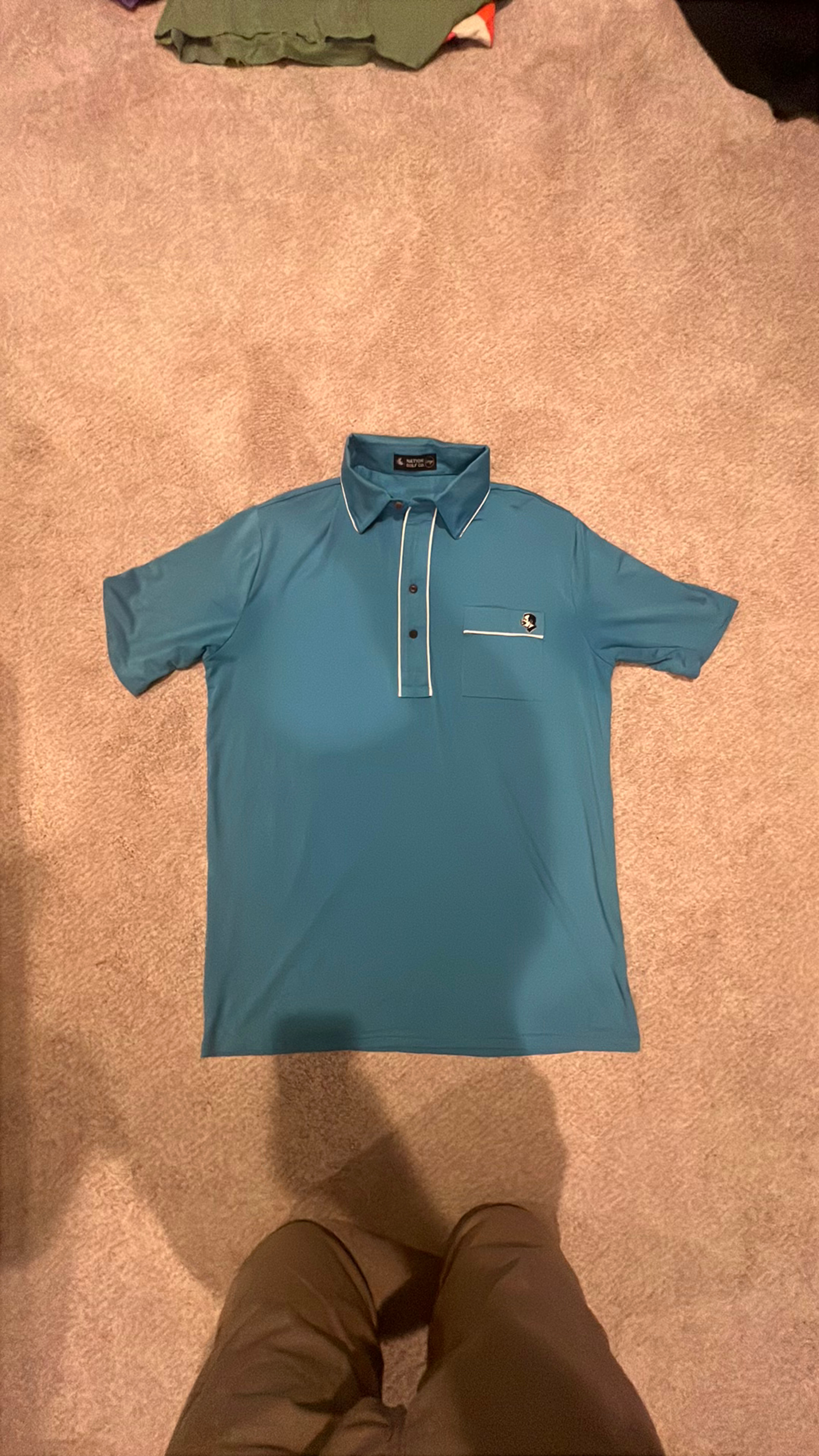 Nation Golf Co. T.K. Pique Golf Polo Blue - Image 2