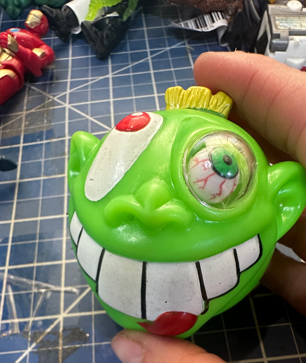 Jair WACKY BALL Green squirt head Mad Ball style vtg toy. 109