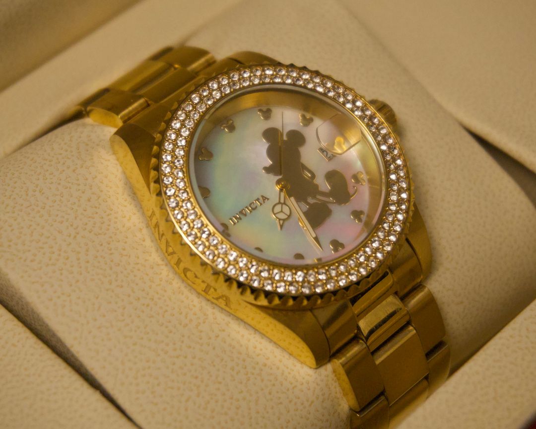 Invicta Disney Limited Edition Mickey Mouse – Gold MOP Dial, Crystal-Bezel