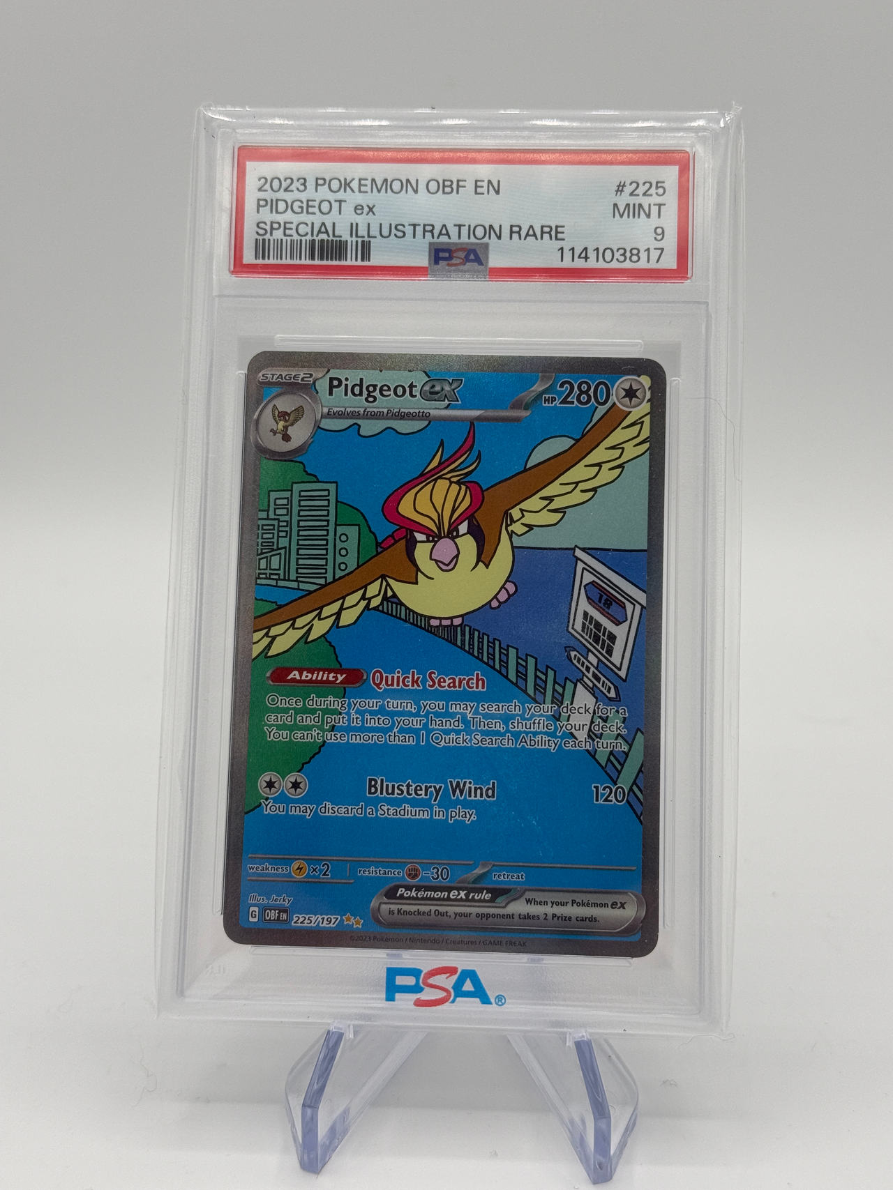 2023 Pokemon Obsidian Flames Pidgeot ex Special Illustration Rare #225 PSA 9