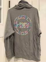 Victoria's Secret Pink Gray Hoodie with Multicolor Logo XXL - Image 1
