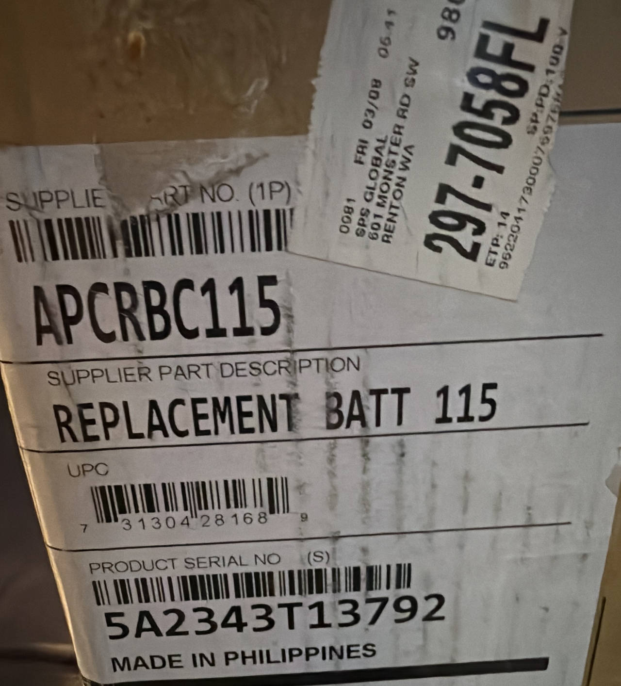 APC Replacement Battery Cartridge #115. New Open Box!