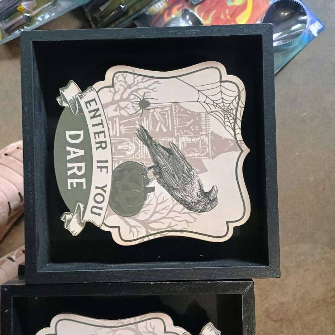 Enter If You Dare Halloween Shadow Box Sign