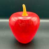 Murano Style Red Glass Apple Paperweight - Image 1