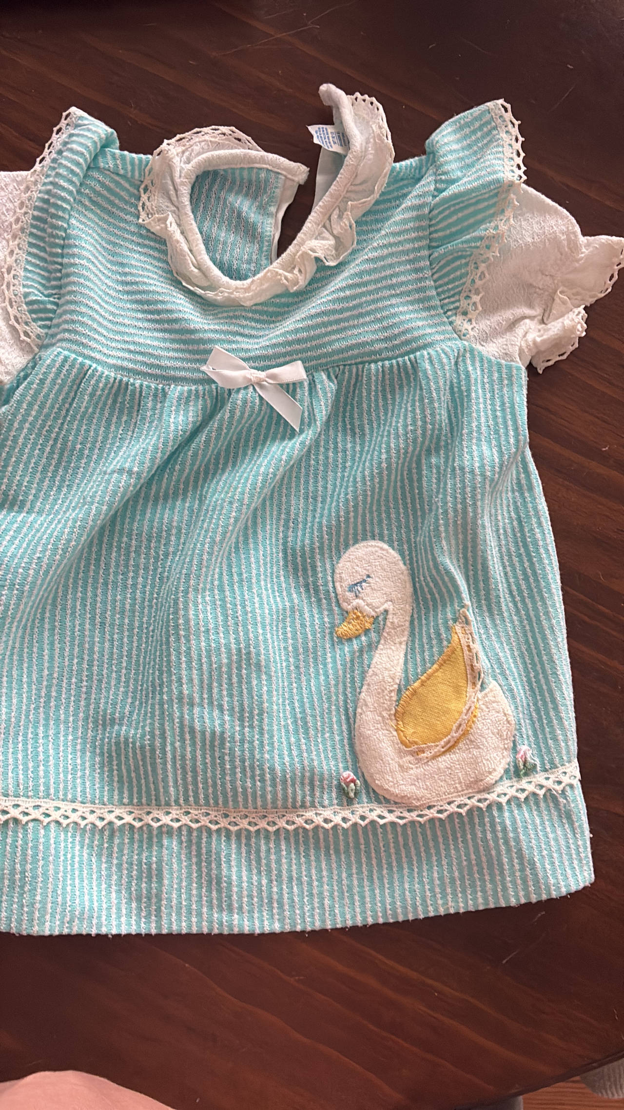 Carter's Vintage Swan Seersucker Baby Dress