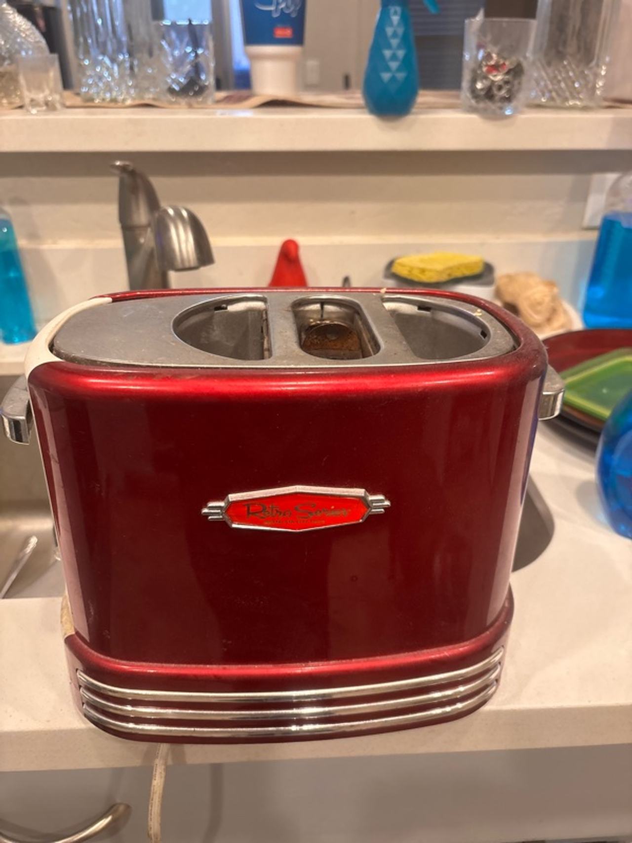 Nostalgia Retro Pop-Up Hot Dog Toaster Red