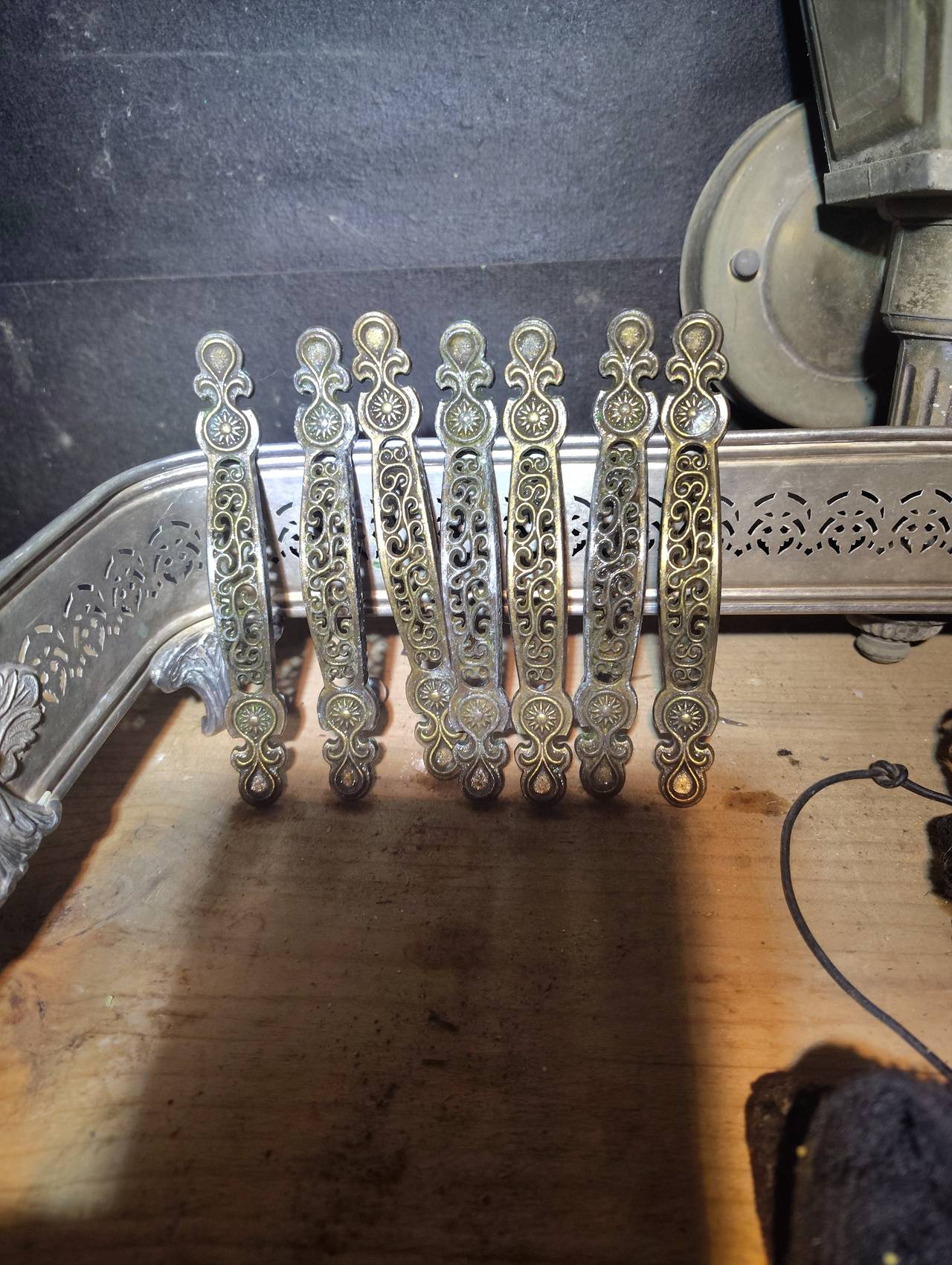 Vintage Ornate Brass Drawer Pulls