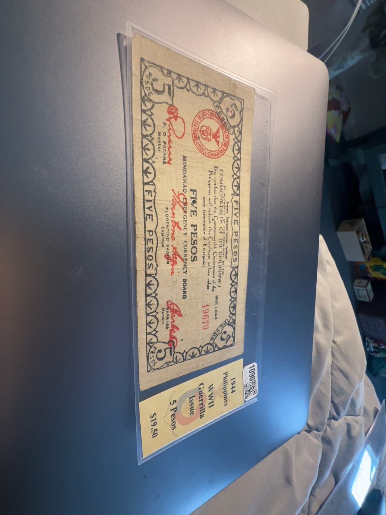 Philippines 5 Peso WWII Emergency Banknote